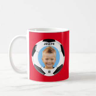 Kids Sporty Red Foto Soccer Kaffeetasse