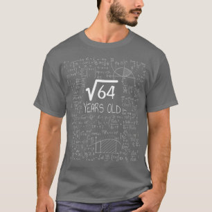 Kids Square Root von 64 8 Jahren alt 8. Geburtstag T-Shirt