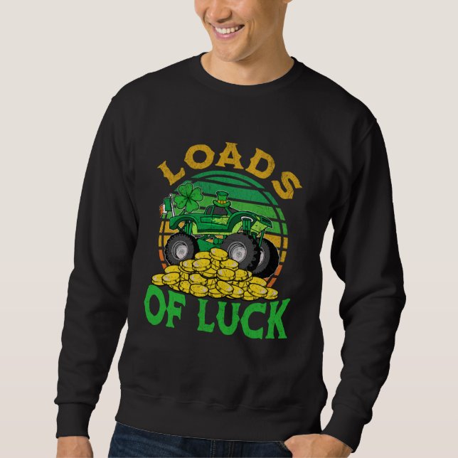 Kids St Patricks Day 2023 Monster Truck Loads Of L Sweatshirt (Vorderseite)