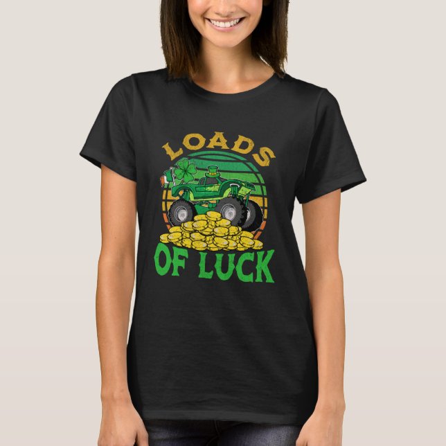 Kids St Patricks Day 2023 Monster Truck Loads Of L T-Shirt (Vorderseite)