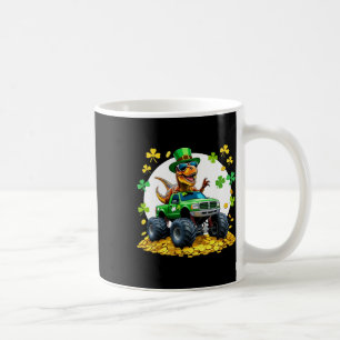 Kids St. Patrick's Day 2026 - Dinosaur reitet auf  Kaffeetasse