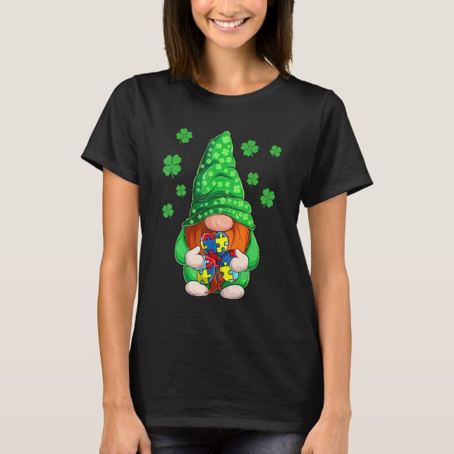Kids St Patricks Day Autismus Aufklärung Gnomes Bo T-Shirt (Vorderseite)