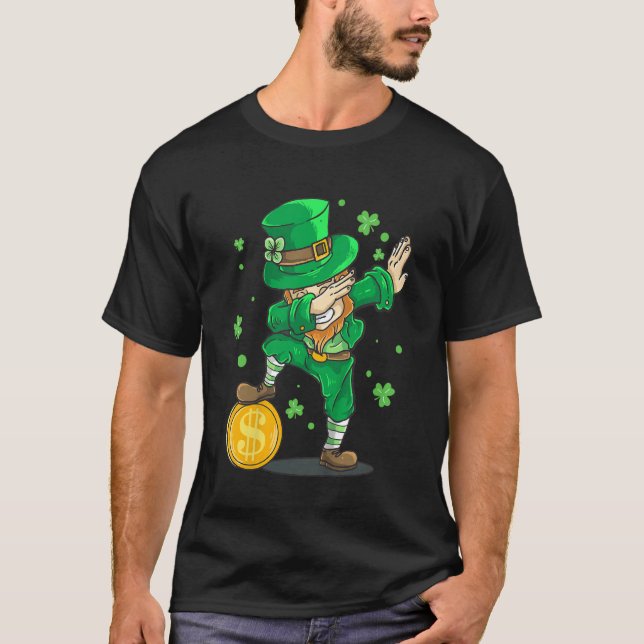 Kids St Patricks Day Dabbing Leprechaun Costume Ir T-Shirt (Vorderseite)