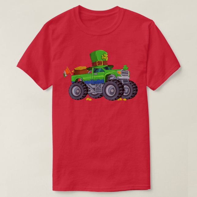 Kids St. Patricks Day Funny Monster Truck for Bo T-Shirt (Design vorne)