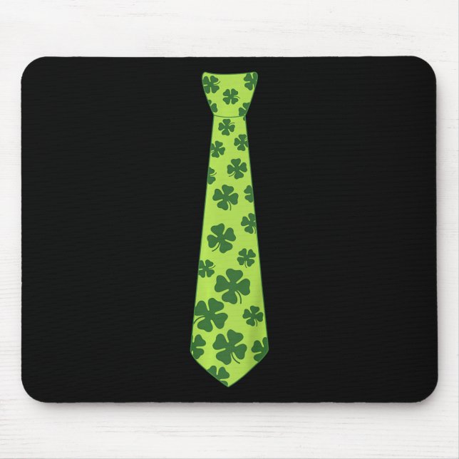 Kids St Patricks Day Irish Clover Krawatte Kleebla Mousepad (Vorne)