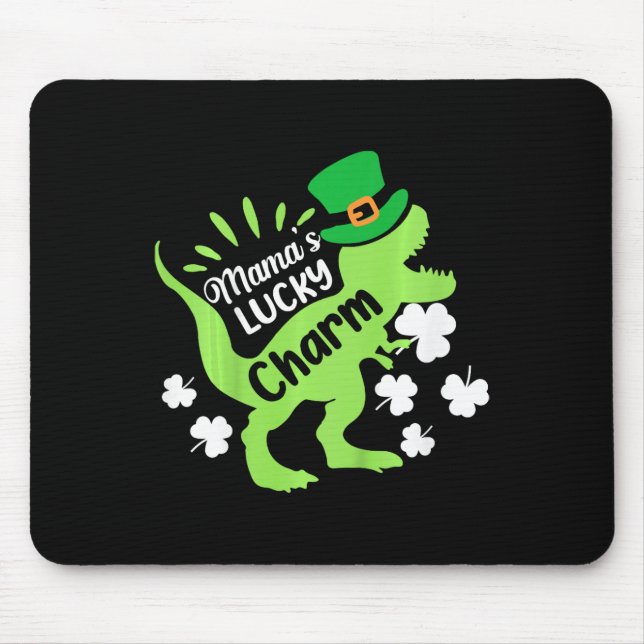 Kids St Patricks Day Mamas Glücksbringer-Dinosauri Mousepad (Vorne)