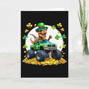 Kids St. Patrick's Tag 2026 - Dinosaur reitender M Karte