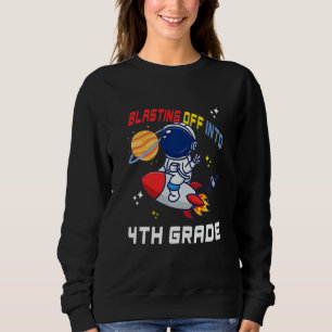 Kids starten in die 4. Klasse Astronauten-Rakete Sweatshirt