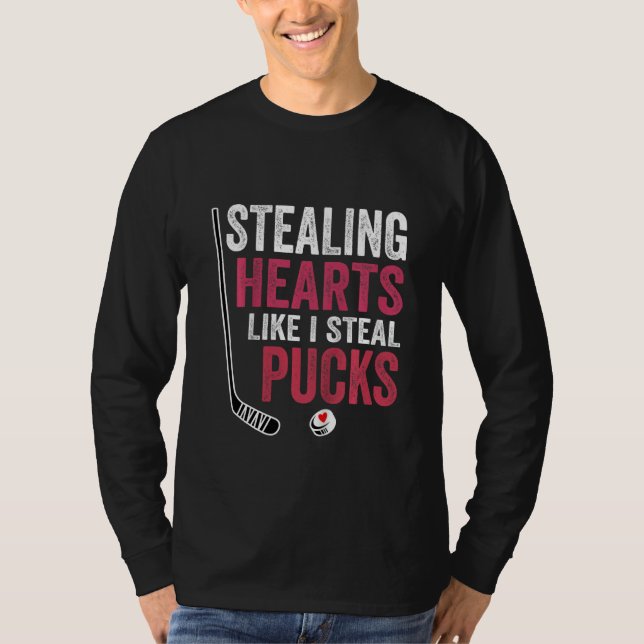 Kids Stealing Heart Like I Steal Pucks Valentines  T-Shirt (Vorderseite)
