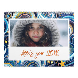 Kids sternenfarbenes Foto neues Jahr Kalender