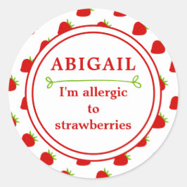 Kids Strawberry Allergie Alert Runder Aufkleber