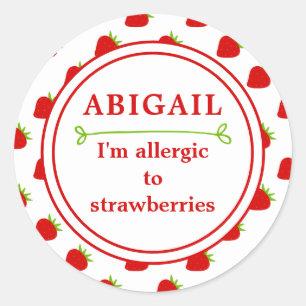 Kids Strawberry Allergie Alert Runder Aufkleber
