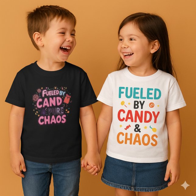 Kids Sugar Powered Tee | Angetrieben von Süßigkeit (Fueled by Candy & Chaos Kids Tee)