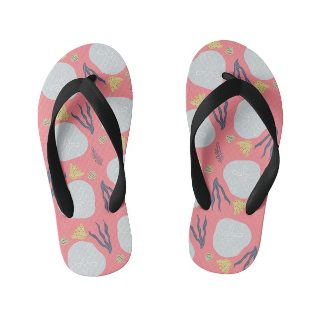 Kids Summer Sand Dollar Seashells Kid's Flip Flops (Fußbett)