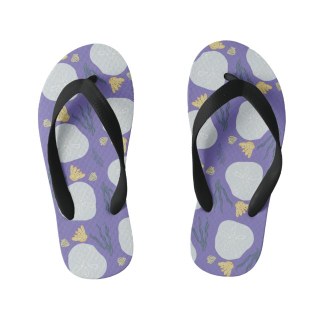 Kids Summer Sand Dollar Seashells Kid's Flip Flops (Fußbett)