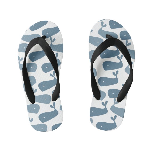 Kids Summer Whale Blue Flip Flops (Fußbett)