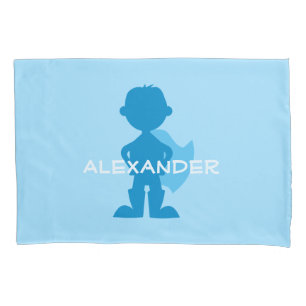 Kids Superhero Boy Silhouette Personalisiert Blue Kissenbezug
