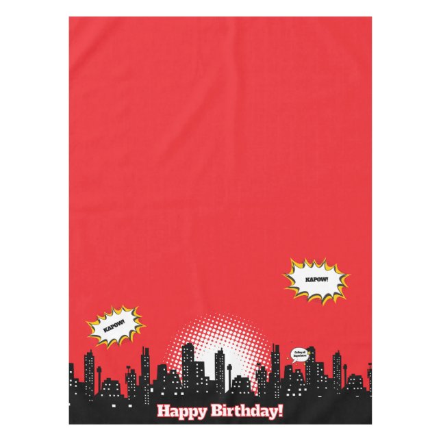 Kids Superhero Cartoon Movie Party Tischdecke (Vorderseite)