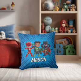 Kids Superhero Custom Name Boys Kissen