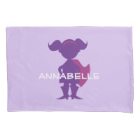 Kids Superhero Girl Silhouette Personalisiert Lila