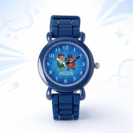 Kids Superhero Watch Custom Name Boys Armbanduhr