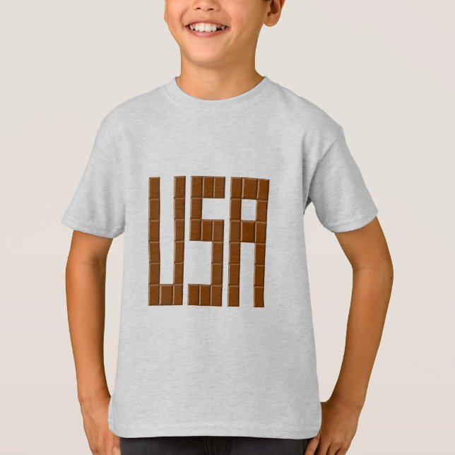 Kids T - Shirt ash CHOCOLATE USA (Vorderseite)