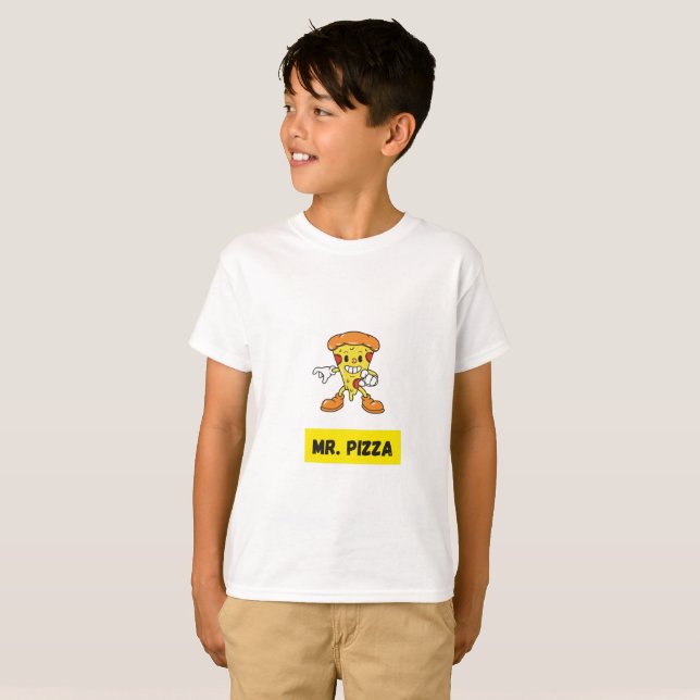 Kids-T - Shirt Niedlich Mr. Pizza (Vorne ganz)