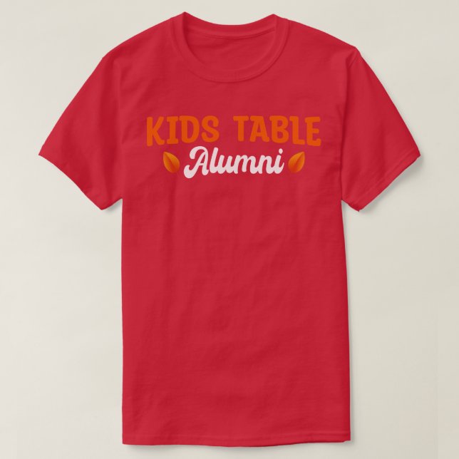 Kids Table Alumni Funny Retro Leaf Match Danke T-Shirt (Design vorne)