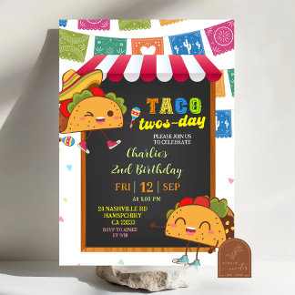 Kid's Taco Twosday Birthday invitation Einladung