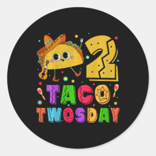 Kids Taco Twosday - Dos Kindergeburtstag 2 J Runder Aufkleber