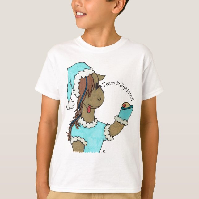 Kid's "Team Sufganiyot" Kayla Horse T - Shirt (Vorderseite)