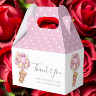 Kids Teddy Balloon Pink Fevor Box Geschenkschachtel