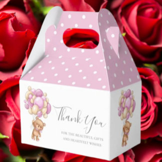Kids Teddy Balloon Pink Fevor Box Geschenkschachtel