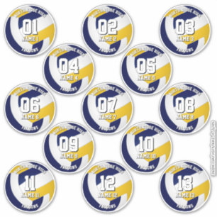 Kids-Teenager-Navyblau-Gold-Volleyballverein 13 Aufkleber