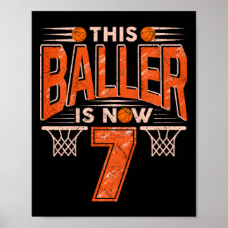 Kids this byller ist jetzt 7 Yo Boys Girls Bysketb Poster