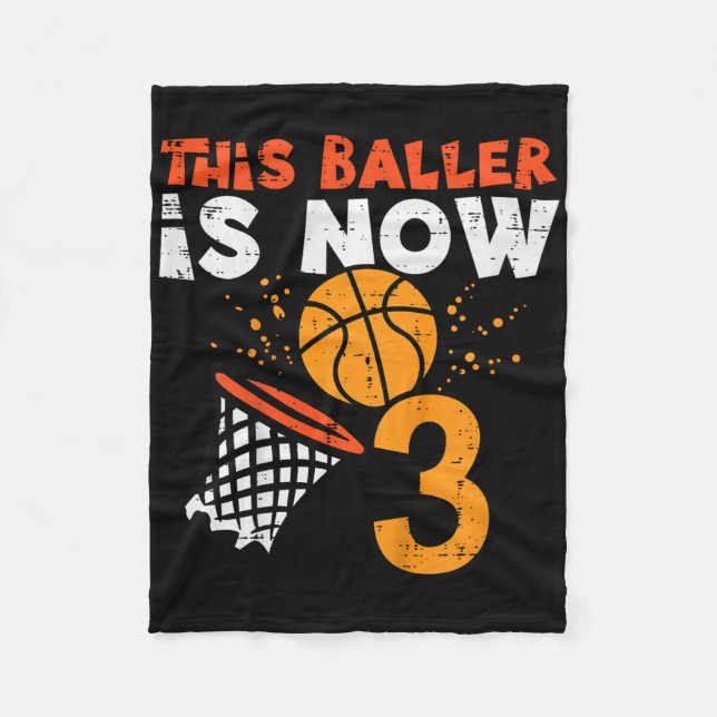 Kids This Ller Is Now 3 Sketll 3rd Birthday Bday B Fleecedecke (Vorderseite)