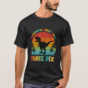 Kids Three Rex Lustiger Dinosaurier 9 Jahre Alter T-Shirt