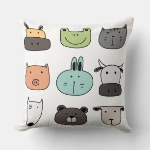 Kids Throw Cushion - Tierische Gesichter Kissen