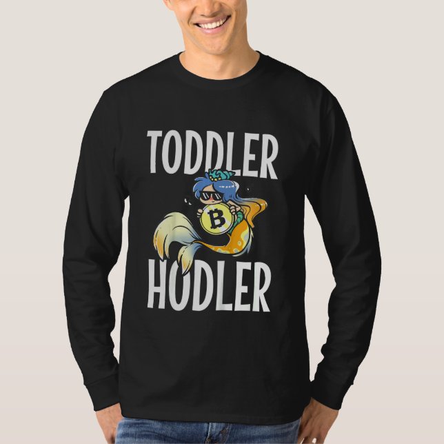 Kids Toddler Hodler Bitcoin Mermaid with Sunglasse T-Shirt (Vorderseite)