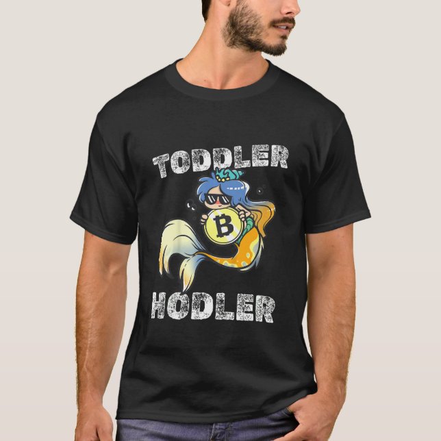 Kids Toddler Hodler Bitcoin Mermaid with Sunglasse T-Shirt (Vorderseite)