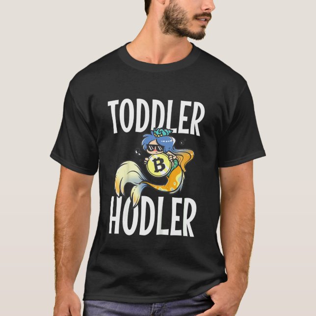 Kids Toddler Hodler Bitcoin Mermaid with Sunglasse T-Shirt (Vorderseite)