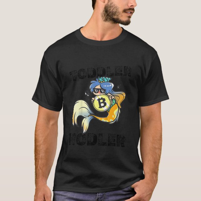 Kids Toddler Hodler Bitcoin Mermaid with Sunglasse T-Shirt (Vorderseite)