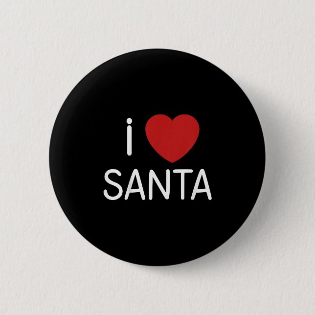 Kids Toddler I Love Santa Claus Boys Girls Christm Button (Vorderseite)