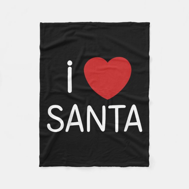 Kids Toddler I Love Santa Claus Boys Girls Christm Fleecedecke (Vorderseite)