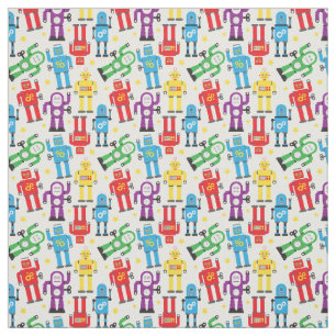 Kids Toy Roboter und Außerirdischen auf Weiß Stoff