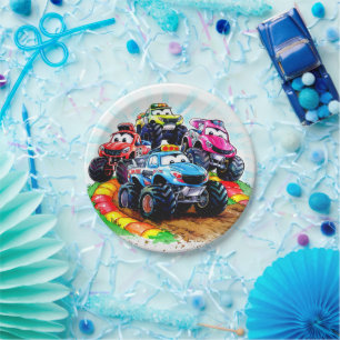 Kids Track Monster Truck Geburtstag Pappteller