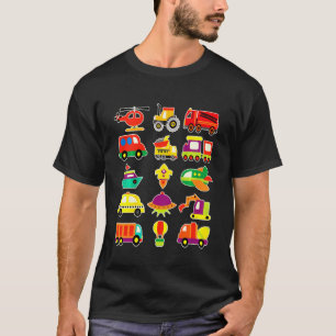 Kids Tractor Feuer Brigade Flugzeug Rakete Boy Veh T-Shirt