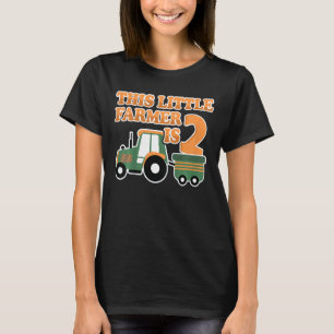 Kids Tractor I Am 2 Years Boy Tractor 2 Birth T-Shirt