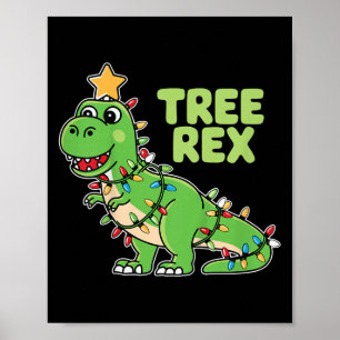 Kids Tree Rex Kids Christmas Dinosaurier Pub Poster