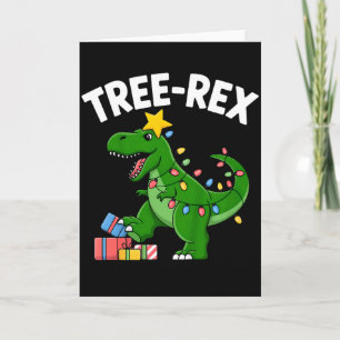 Kids Tree-Rex Weihnachten Dinosaurier T-Rex-Shirt  Karte